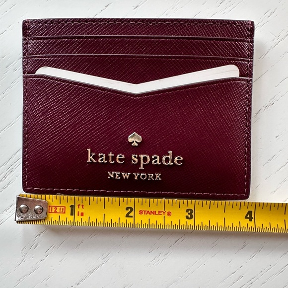 NEW!! KATE SPADE SLIM STACI CARD HOLDER  SAFFIANO LEATHER WALLET IN PLUM PIE - Picture 3 of 4